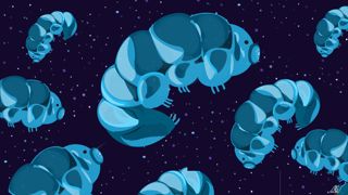 Tardigrades in space illustration.