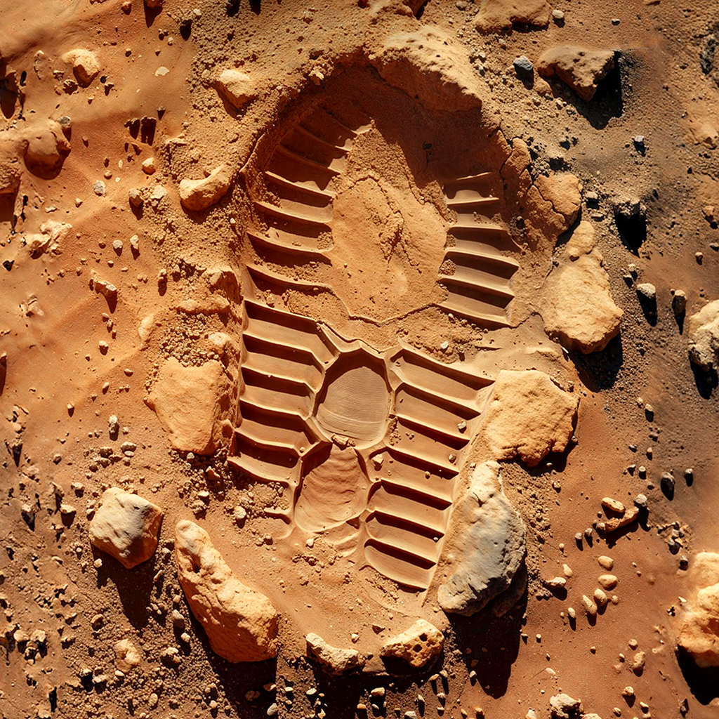 Footprint on Mars from One Step Beyond