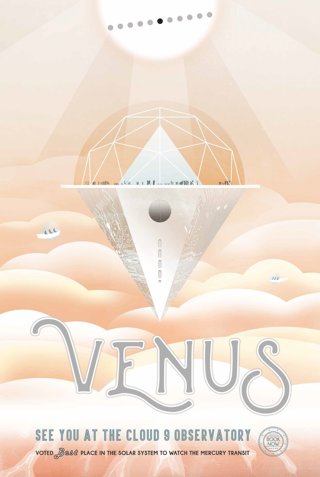 Travel poster to Venus, as imagined by NASA