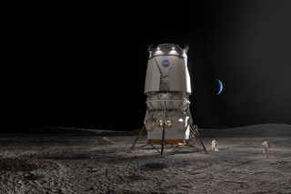 Blue Origin's Blue Moon on the surface of the Moon
