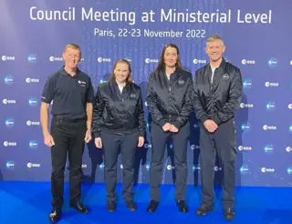 Left to right: Tim Peake, Meganne Christian, Rosemary Coogan and John McFall.