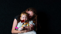 Happy toddler and mother in the Tinytarium at Small Space Day