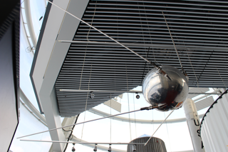 Sputnik 1 displayed in the National Space Centre galleries