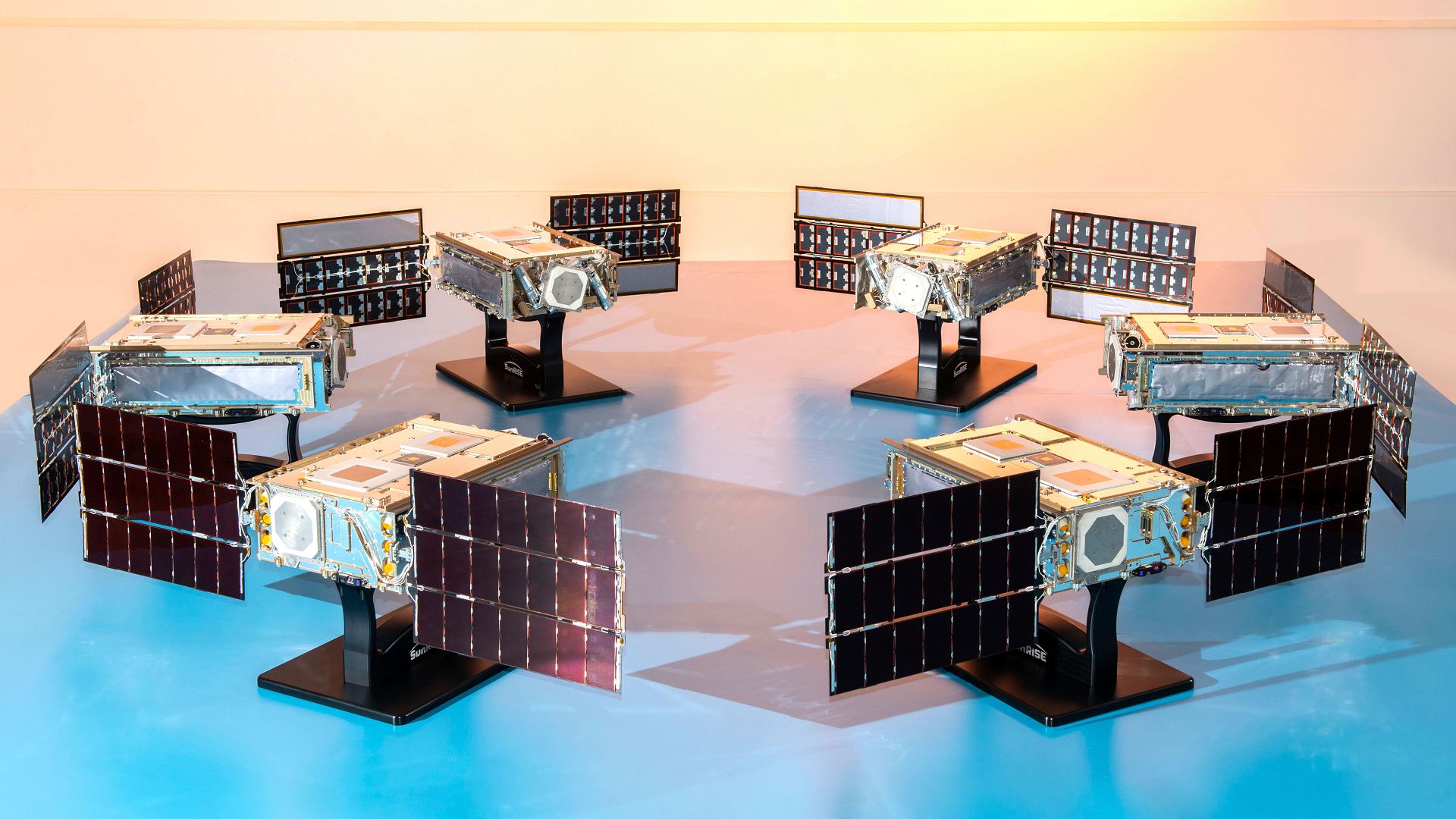 The six SmallSats developed for the SunRISE mission.