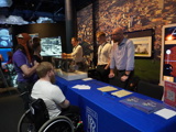 Adult and Wheelchair user at UK in Space Festival