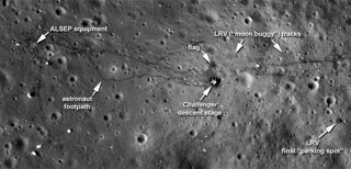 Apollo 17 landing area with labels.