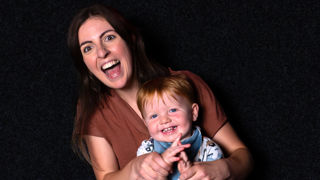 Mother and two children in the Tinytarium