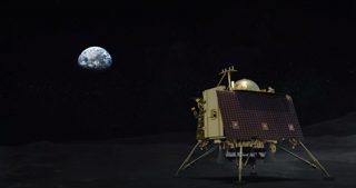 Artist impression of Chandrayaan-2 on the lunar surface.