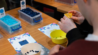 LEGO mosaic building at the Brickish Weekend