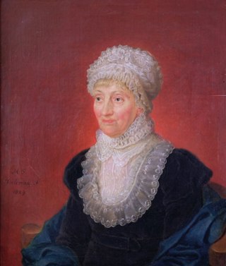 Caroline Herschel Portrait, by painter Melchior Gommar Tieleman