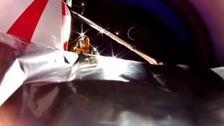 One of the last images returned from Astrobotic’s Peregrine lander was this view showing the crescent Earth as the spacecraft neared re-entry. 