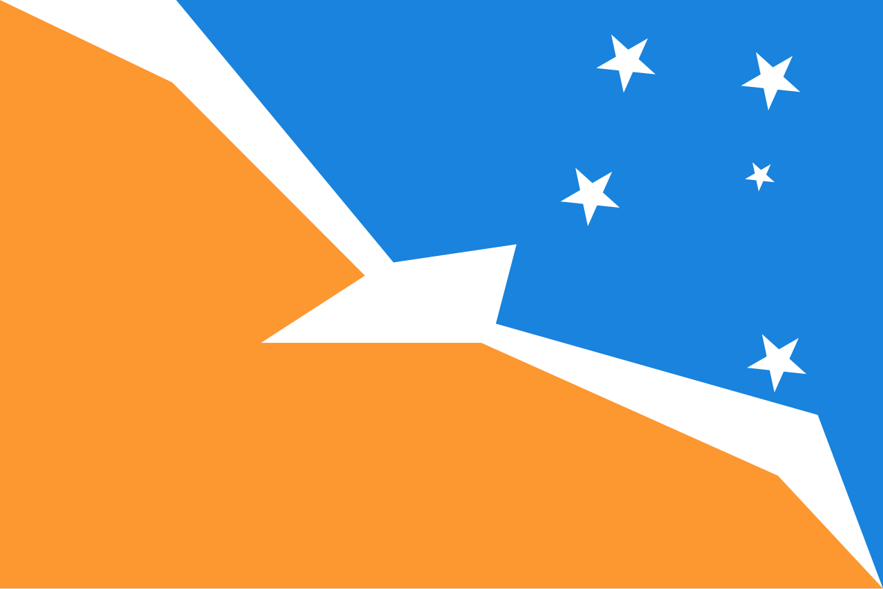 The flag of the Argentinean province of Tierra del Fuego