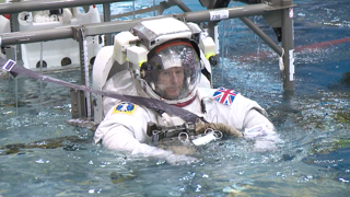 ESA Astronaut Tim Peake Spacewalk Training NBL
