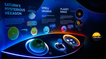 Saturn exhibition panel in the Solar System gallery