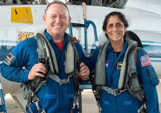 Boeing Crew Flight Test (CFT) astronauts Butch Wilmore and Suni Williams in T-38 pre-flight activities.
