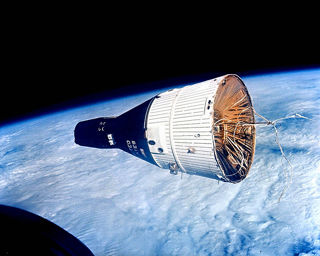 Gemini 7 as seen from Gemini 6A During Rendezvous.
