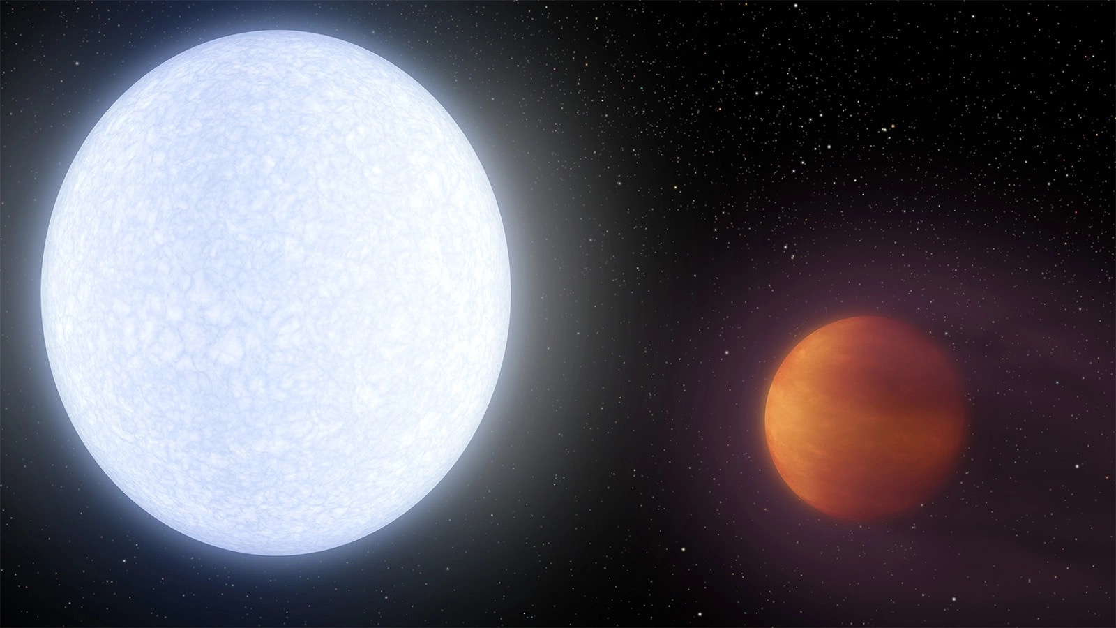 Artist’s rendition of KELT-9b and its host star