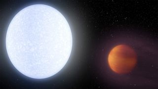 Artist’s rendition of KELT-9b and its host star