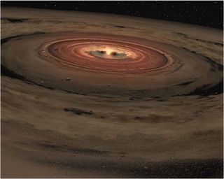 The Solar System including the planets formed from a collapsing cloud of gas and dust called a nebula.