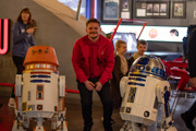Member of Space Crew with Chopper and R2D2