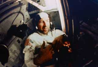 Jim Lovell Aboard the Apollo 8 Command Module.