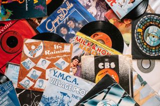 Retro vinyl records.