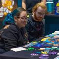 Two adults playing SETI at To Boldly Game