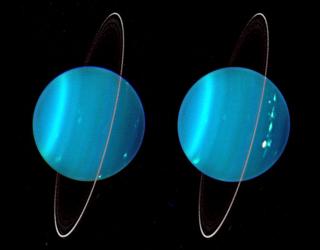 An Infrared Composite Image of the Two Hemispheres of Uranus Obtained With Keck Telescope Adaptive Optics