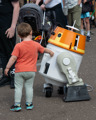 Young visitor meets Chopper at Galactic Gathering