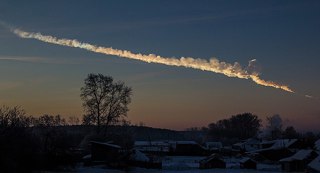 Chelyabinsk meteor trace.