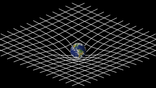 Objects with large gravity cause spacetime to warp around them.
