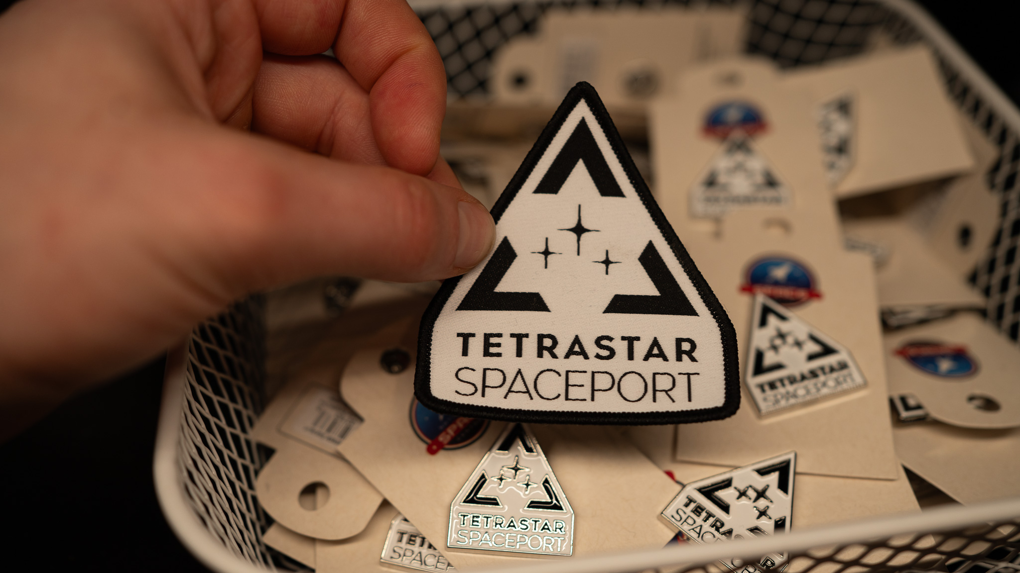 Tetrastar Spaceport Patch and Pin Badges