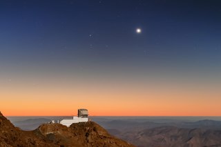 Leonard, Rubin, And Venus over Vera Rubin Observatory