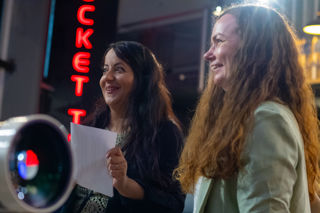 Ladies with a telescope at the UK in Space festival