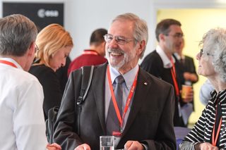 Retired astrophysicist and former NASA scientist Donald Kessler seen attending the European Conference on Space Debris at ESA in Darmstadt, Germany, on 18 April 2017.