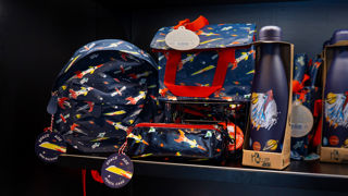 Space Age themed items in the National Space Centre gift shop