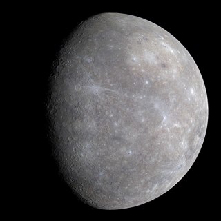 The planet Mercury, originally named after the messenger of the Greek gods, because of its fast movement through the sky