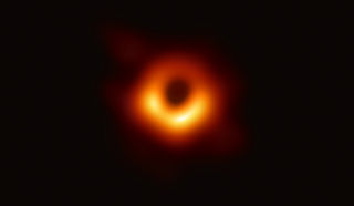 The first picture of a black hole at the centre of the galaxy, M87, taken by the Event Horizon Telescope.