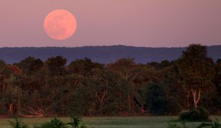 The Full Moon Rises over the Cumberland Plateau.