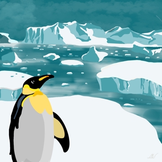 Illustration Of A Penguin In Antarctica 